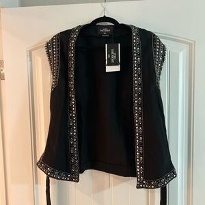 NWT Zara Into the Night black embellished vest